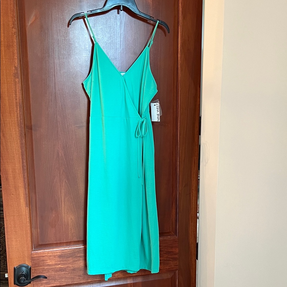 Nine West Teal Sleeveless Midi Dress